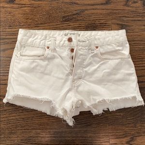Free People White Denim Cutoffs